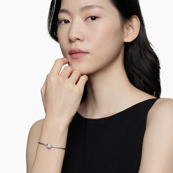 David Yurman Infinity Bracelet Sterling Silver with Diamonds, 3mm - Picture 9 of 9